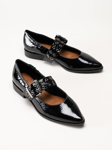 Marco Tozzi - Svarta ballerina i syntetlack