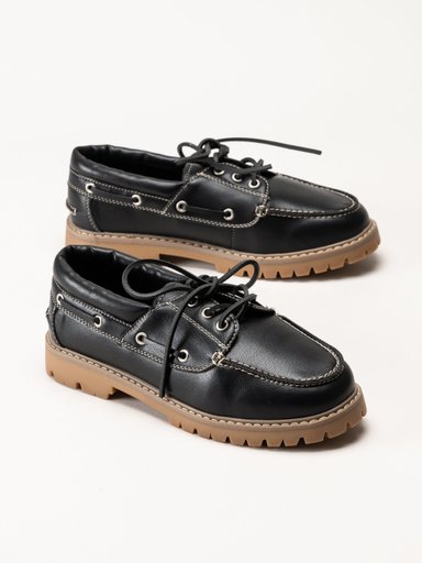 Duffy - LIOTTA DUE - Svarta seglarskor i skinnimitation