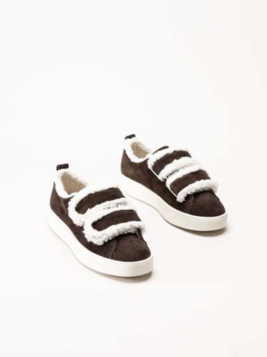 Duffy - Leuca Uno - Mörkbruna sneakers i mocka