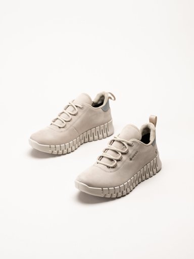Ecco - Gruuv W Sneaker Lea GTX - Beige sneakers i nubuck