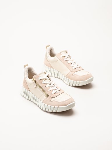 Ecco - Gruuv W Side Zip Lace - Ljusrosa sneakers i nubuck