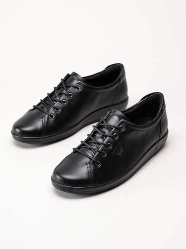 Ecco - Soft 2.0 - Svarta snörskor i skinn