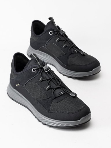 Ecco - Exostride W Low Gtx - Svarta promenadskor med GoreTex