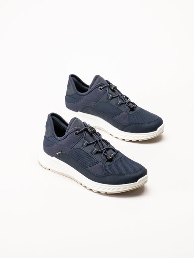 Ecco - Exostride W Low Gtx - Mörkblå sneakers i mesh