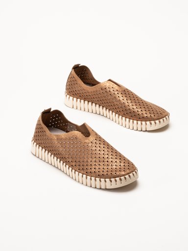 Ilse Jacobsen - Tulip Glitter - Bruna slip on skor