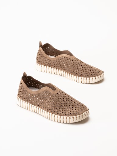 Ilse Jacobsen - Tulip - Mörkbruna slip on skor