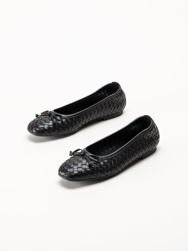 Gabor - Svarta ballerinaskor i skinn