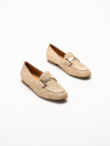 Gabor - Beige loafers i skinn