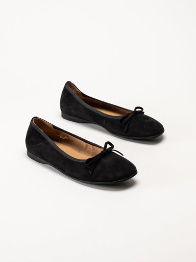Gabor - Svarta ballerinaskor i mocka