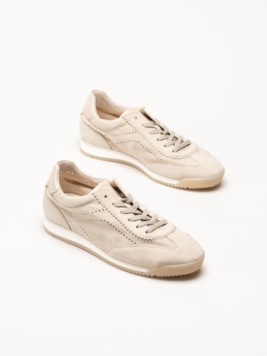 Gabor - Beige sneakers i mocka