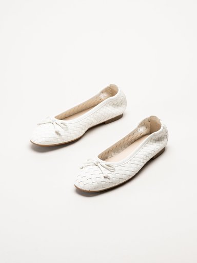Gabor - Vita ballerinaskor i skinn