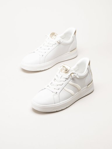 Tamaris - Wide fit - Vita sneakers i skinn