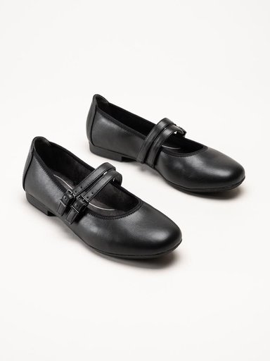 Jana - Svarta ballerinaskor med sleif