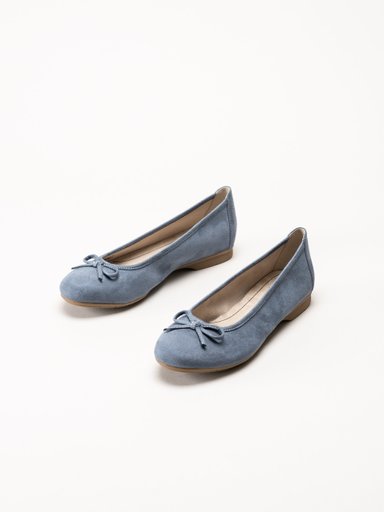 Jana - Blå ballerinaskor i textil