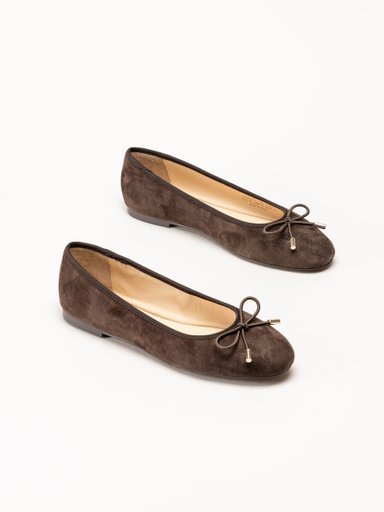 Dasia - Cate - Bruna ballerinaskor i mocka