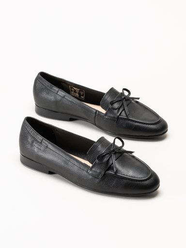 Dasia - Shelly - Svarta loafers i skinn