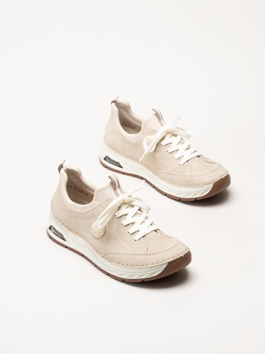 Rieker - Beige slip on skor