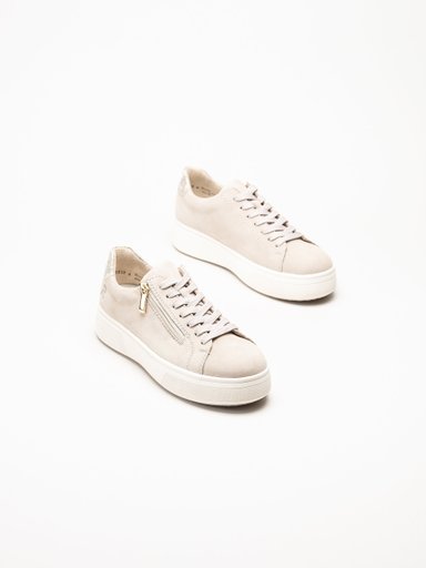 Rieker - Beige sneakers i nubuck
