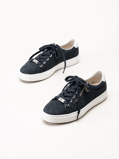Rieker - Mörkblå sneakers med dragkedja