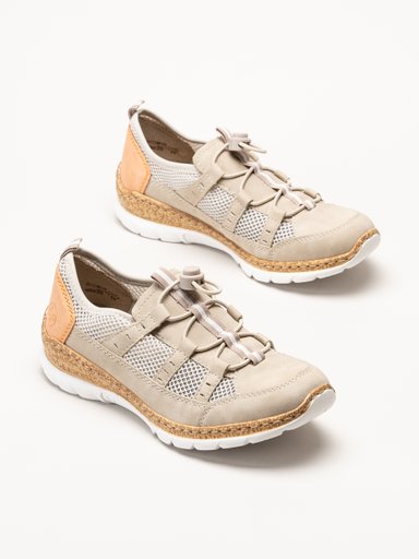 Rieker - Beige slip on sneakers