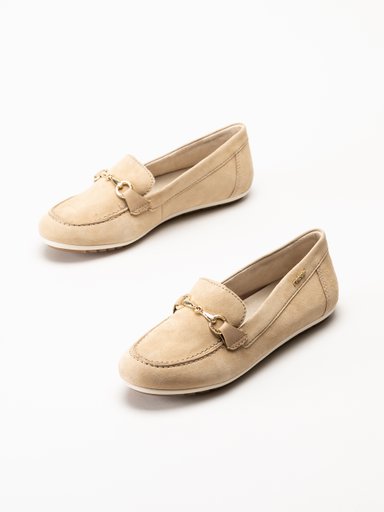 Rieker - Beige loafers i mocka