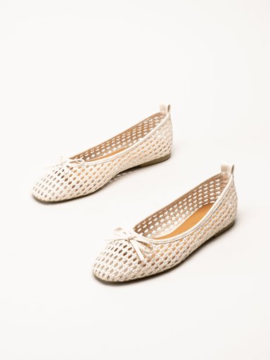 Duffy - Beige flätad ballerinaskor