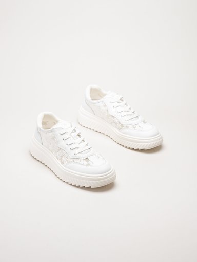 Caprice - Vita broderade sneakers