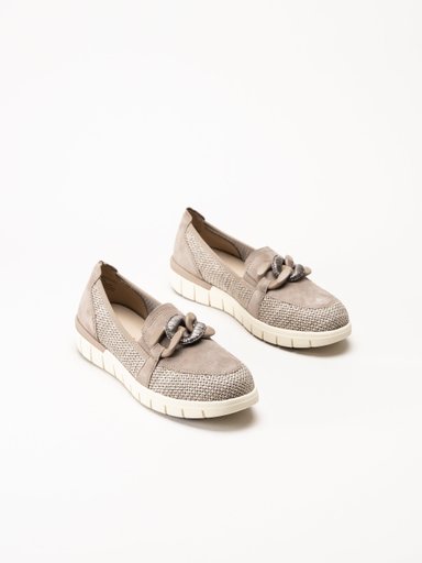 Caprice - Bruna pennyloafers i mocka