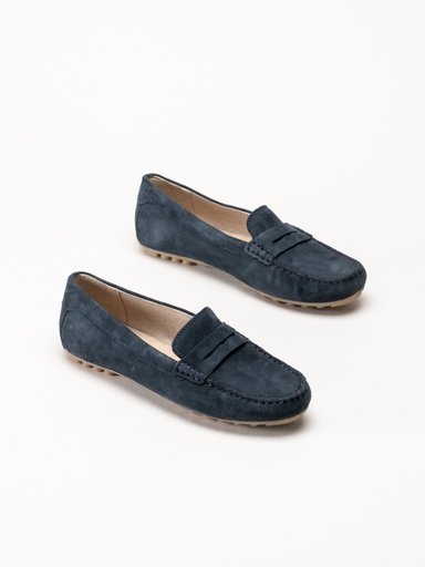 Caprice - Mörkblå loafers i mocka