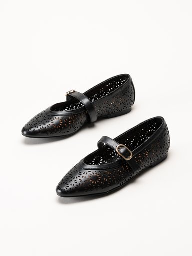 Marco Tozzi - Svarta ballerinaskor med sleif