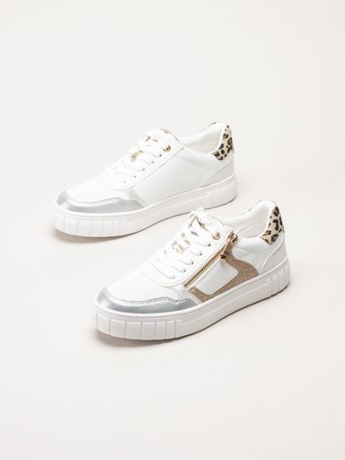 Marco Tozzi - Vita sneakers med dragkedja