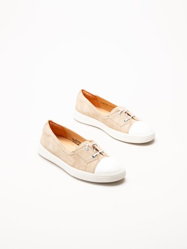 Think - Turna - Beige Ballerina i mocka