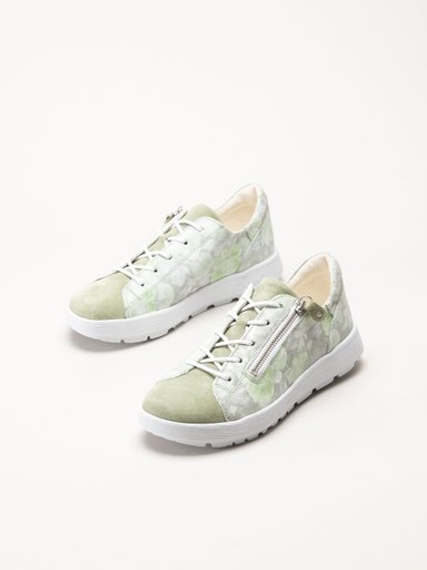 Think - Comoda - Ljusgröna sneakers i mocka