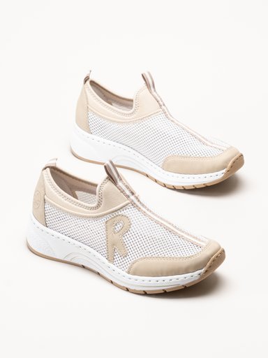 Rieker - Beige slip on sneakers
