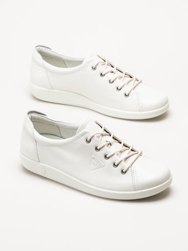 Ecco - Soft 2.0 - Vita snörskor i skinn