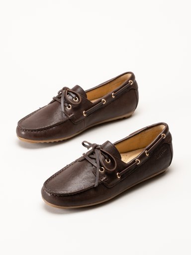 Novita - Palmi Sailor - Mörkbruna seglarskor i skinn