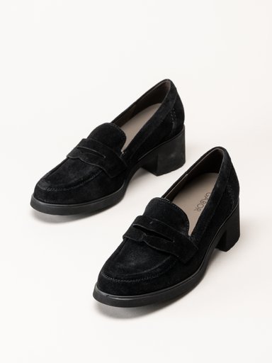 Gabor - Svarta loafers i mocka