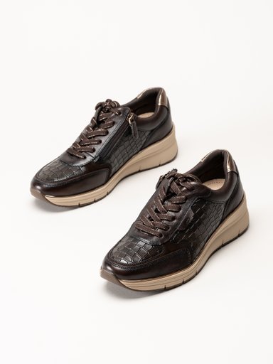 Tamaris - Mörkbruna sneakers
