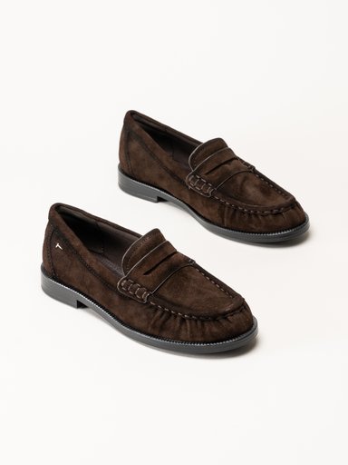 Tamaris - Mörkbruna pennyloafers