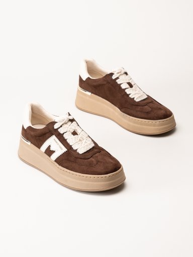 Marco Tozzi - Mörkbruna platåsneakers
