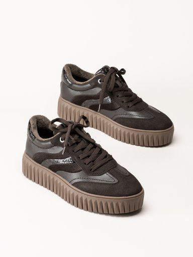 Marco Tozzi - Mörkbruna sneakers
