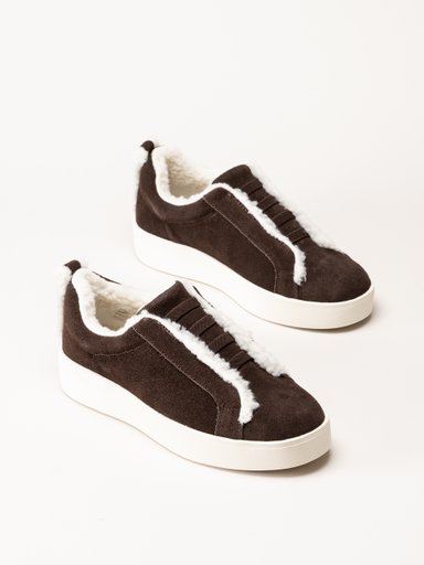 Duffy - Leuca Cinque - Mörkbruna fodrade sneakers