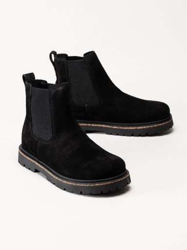 Birkenstock - Highwood Slip On - Svarta chelsea boots i mocka