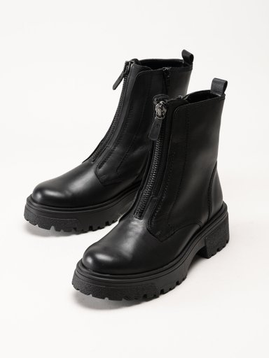 Gabor - Svarta fodrade boots i skinn