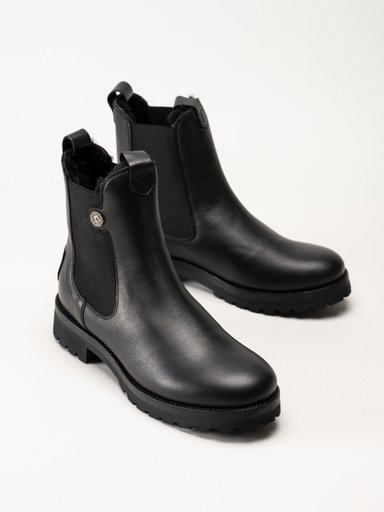 Panama Jack - fransesca Igloo - Svarta fårskinnsfodrade boots i skinn