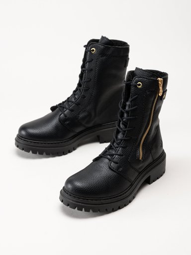 Rieker - Svarta fodrade kängor