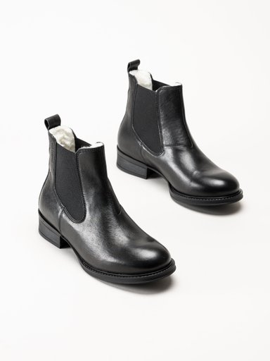 Ten Points - Pandora - Svarta chelsea boots i skinn