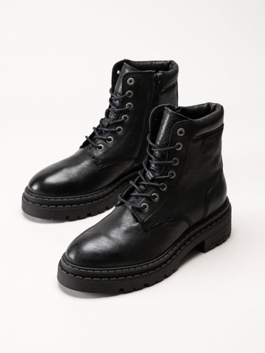 Ten Points - Sonja - Svarta fodrade kängor i skinn