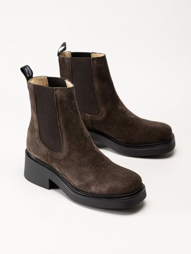 Johnny Bulls - Mörkbruna chelsea boots i mocka