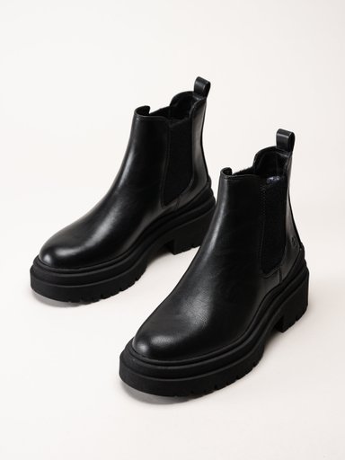 Tamaris - Svarta boots i skinnimitation